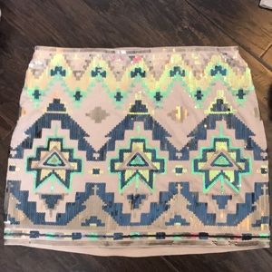 Express sequin mini skirt